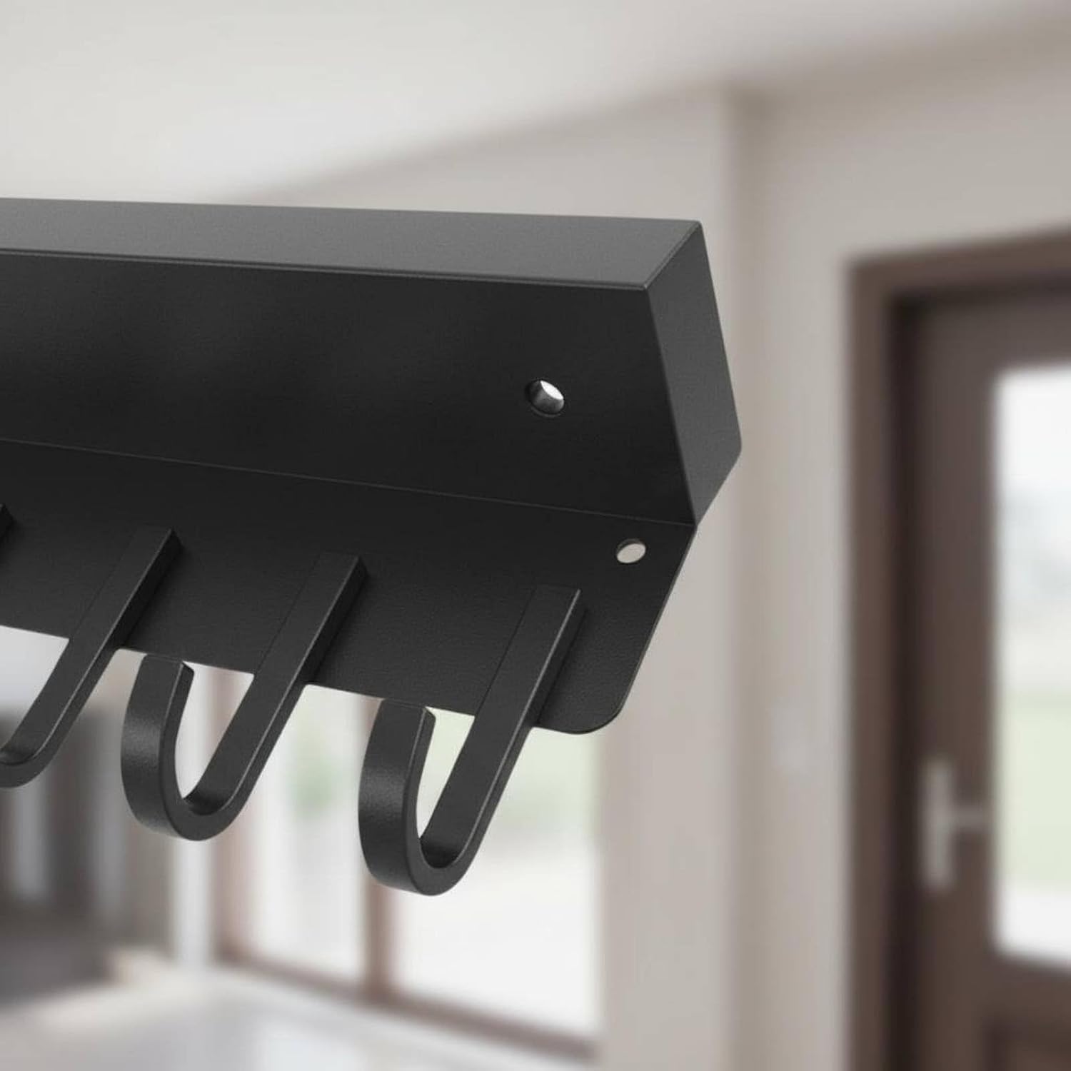 Wall Hook Wall Organizer Key Rack Entryway Shelf Hook Rail Key Holder with Compact Design Built in Storage Carbon Steel Suitable for mudrooms Laundry Rooms Kitchens image 4