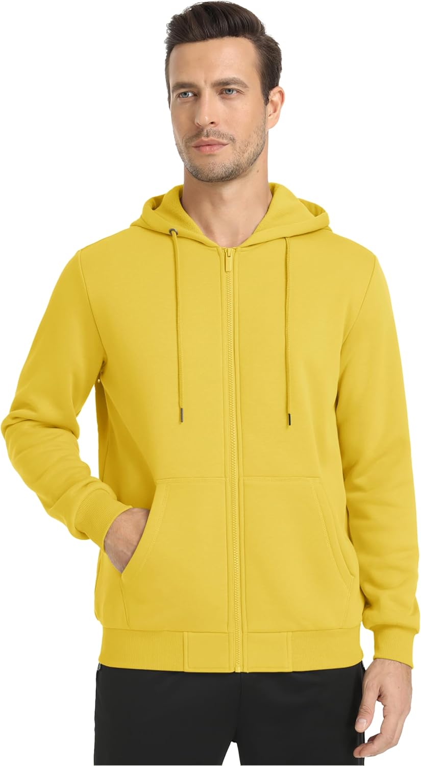 TACVASEN Mens Zip Up Hoodie Fleece Lined Hoodie Jacket Men Full Zip Sweatshirts Outdoor Thermal Athletic Hoodies