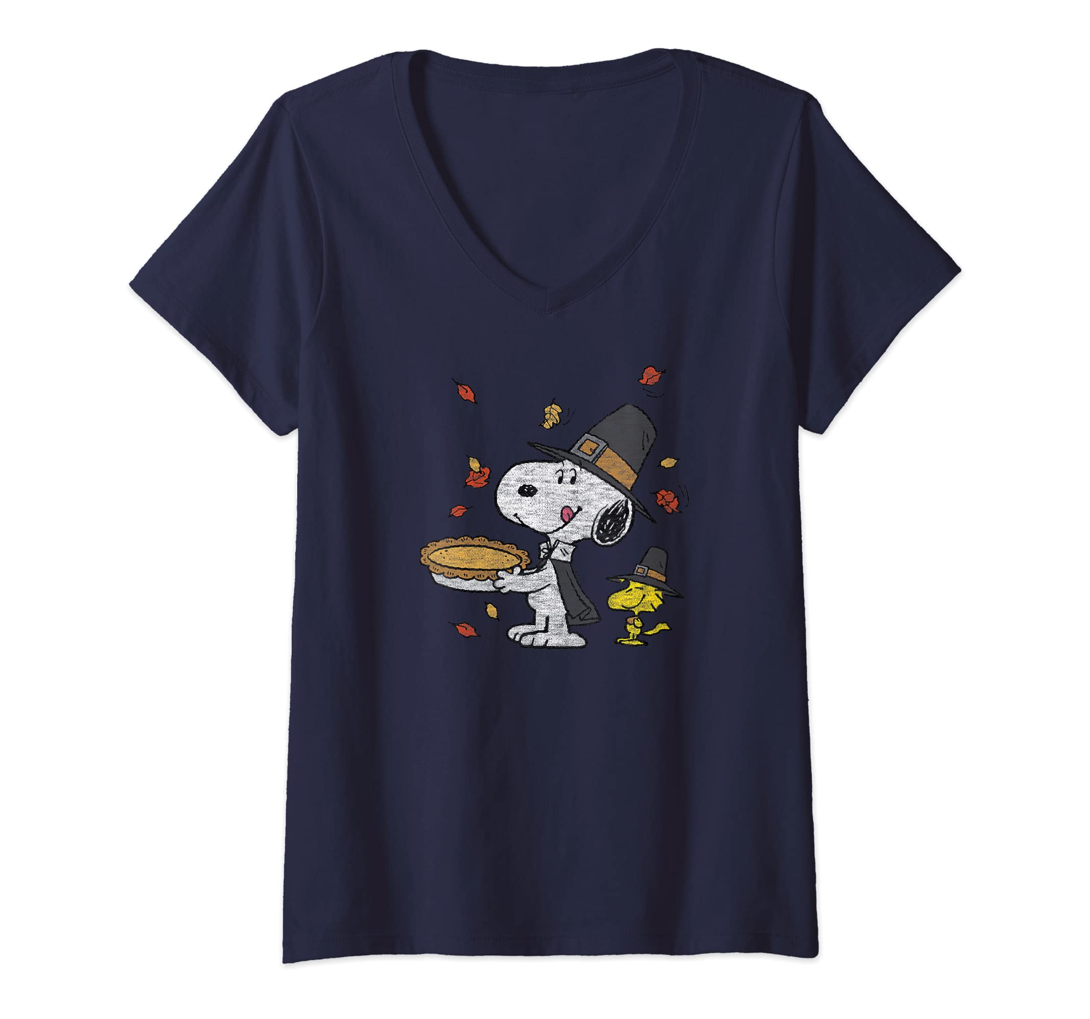 PeanutsThanksgiving Scene V-Neck T-Shirt
