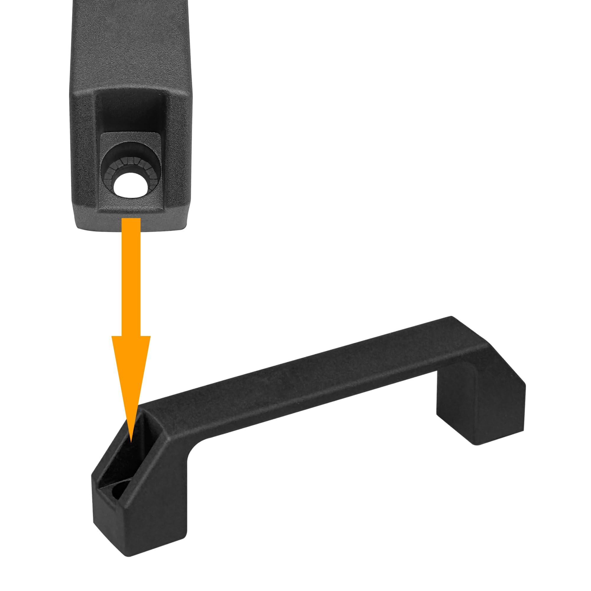 LHUIDDH 4 PCS Rectangular Plastic Handles - Black Nylon Pull Handle for Drawers Luggage, Machinery, and Garage Equipment (4, 180mm) - Image 3