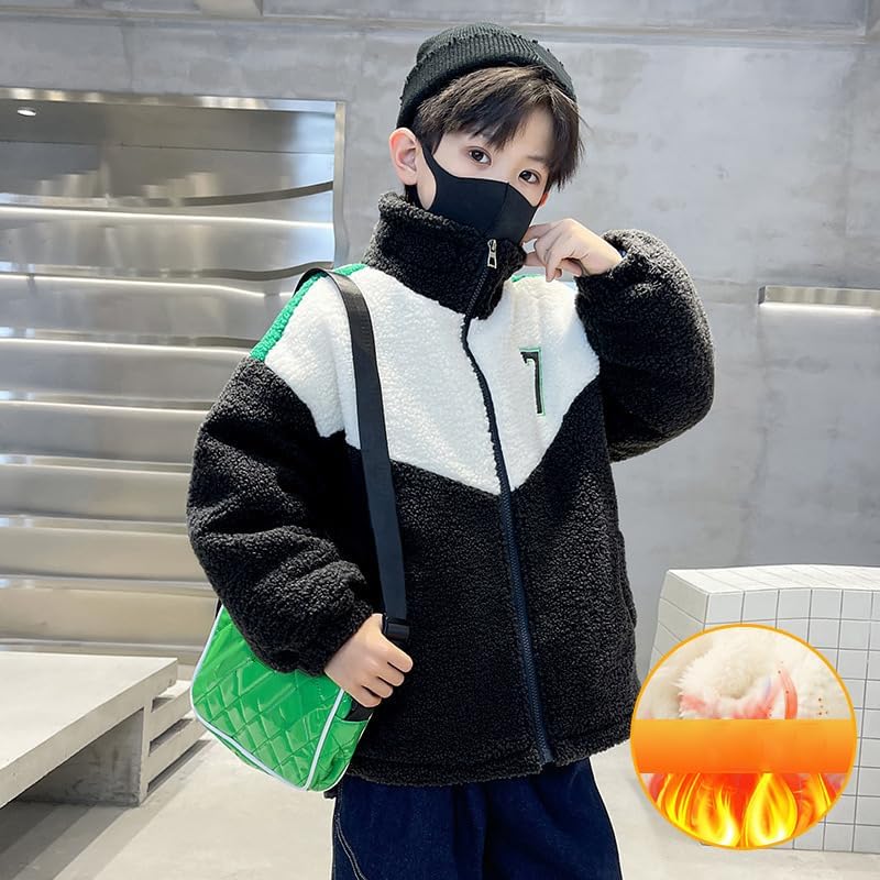 [ANGELCITY] フリースジャケット キッズ 男の子 コート 子供服 もこもこ パーカー ボアコート 保温 防寒 子供 アウタ