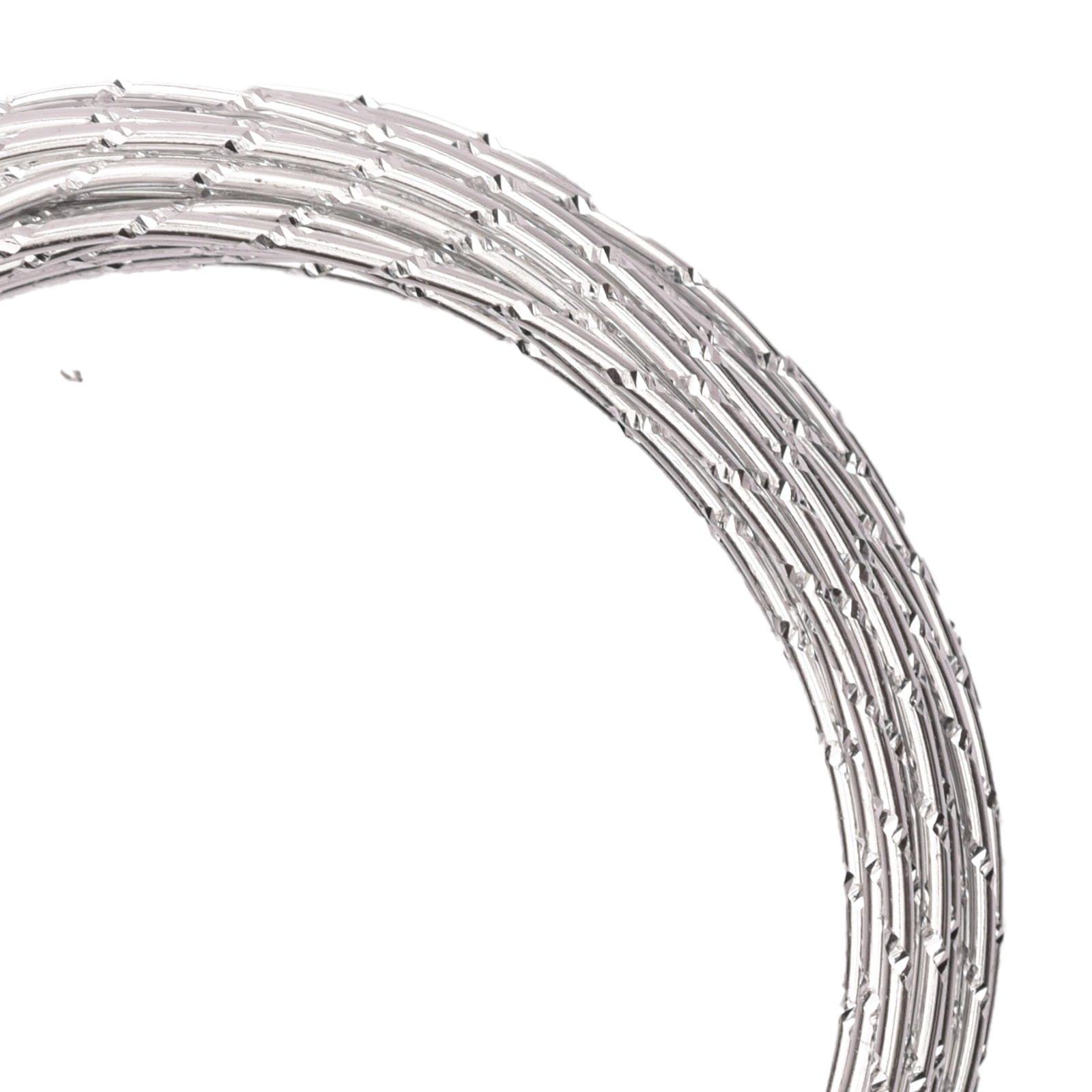 Vaessen Creative Basteldraht und Schmuckdraht 500 g x 3 mm Silver – Flexibler Draht mit Diamantschliff Aufdruck zum Basteln für Blumenkranz, Scmuckherstellung und Modellbau