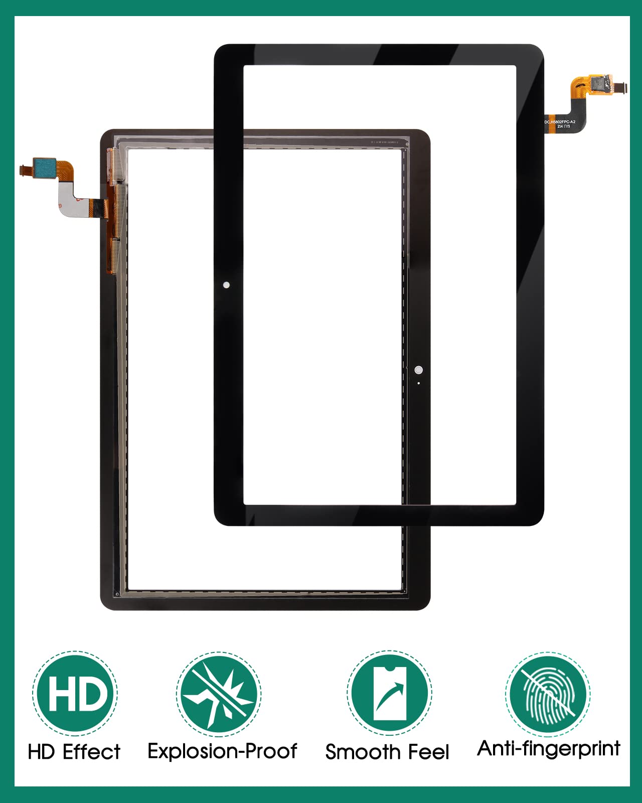 Para Huawei MediaPad T3 10 9.6 pulgadas sensor de pantalla táctil digitalizador para AGS-W09 AGS-L09 pantalla táctil con kit (no pantalla LCD) (negro)