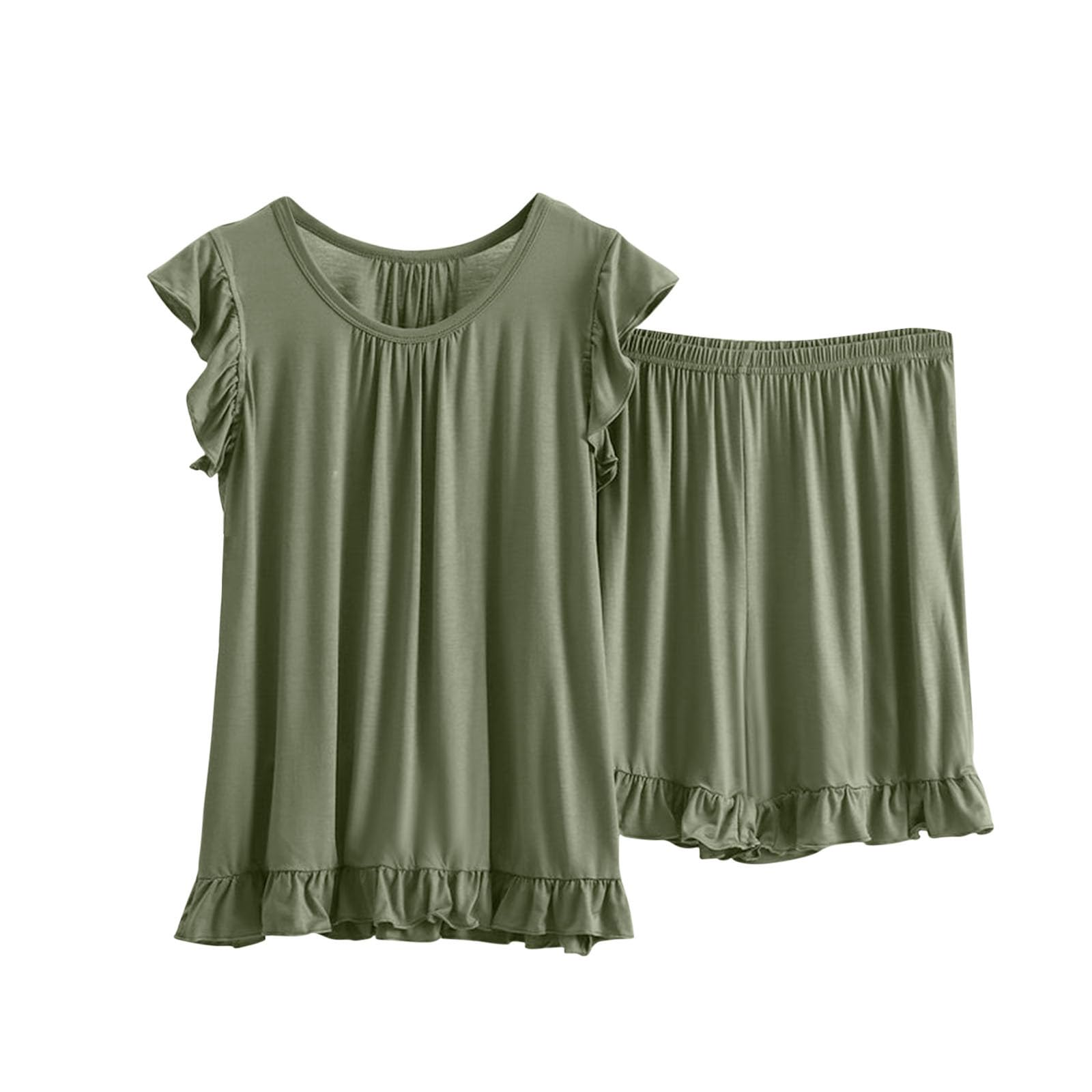 Akklian Pajamas Sets for Women Soft Comfy Tank Top and Shorts 2 Piece Tracksuit Outfits Casual Loose Lounge