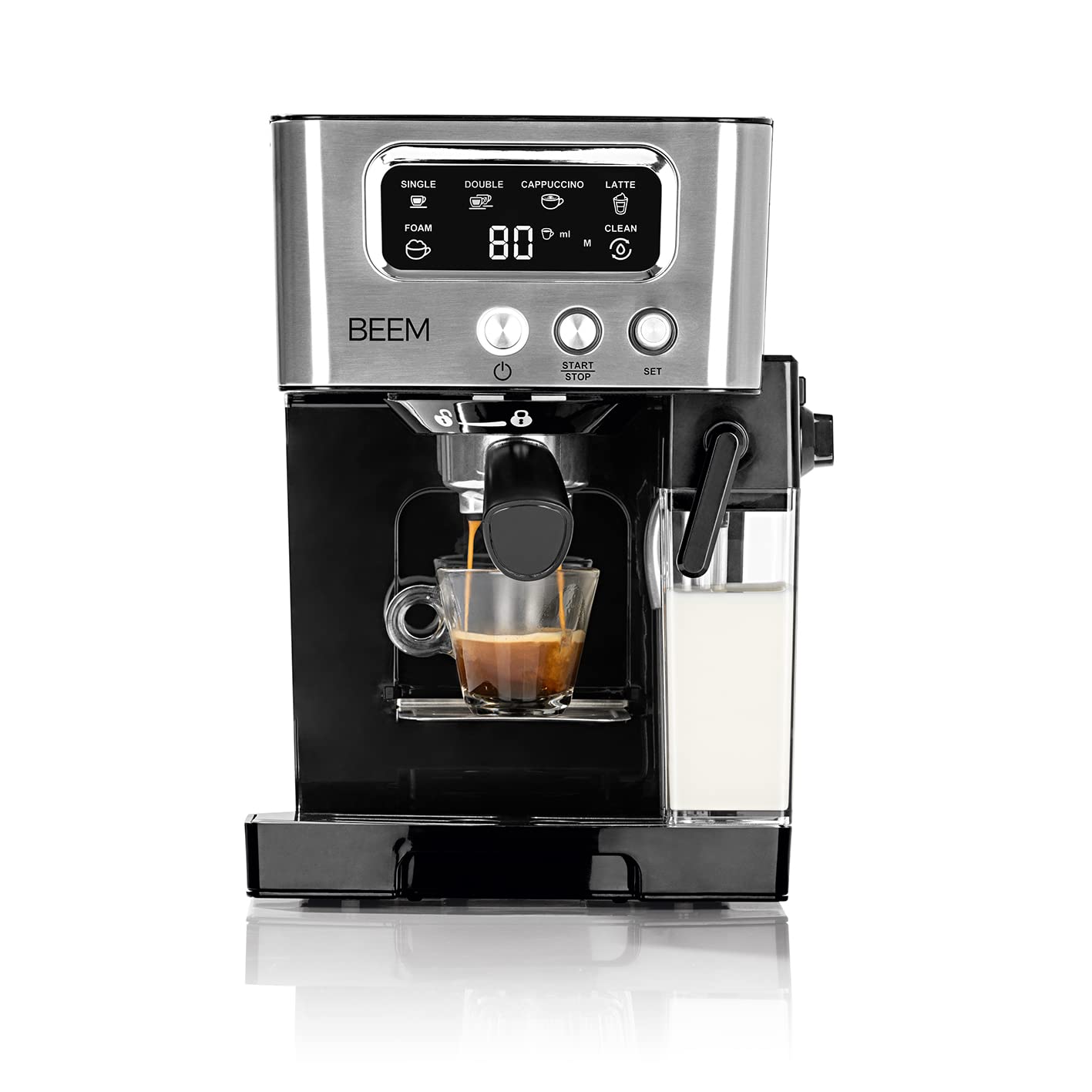 Machine à Expresso BEEM Perfect - 20 Bars - Pour Café En Grains, Dosettes Et Capsules - Avec Mousseur à Lait - 11