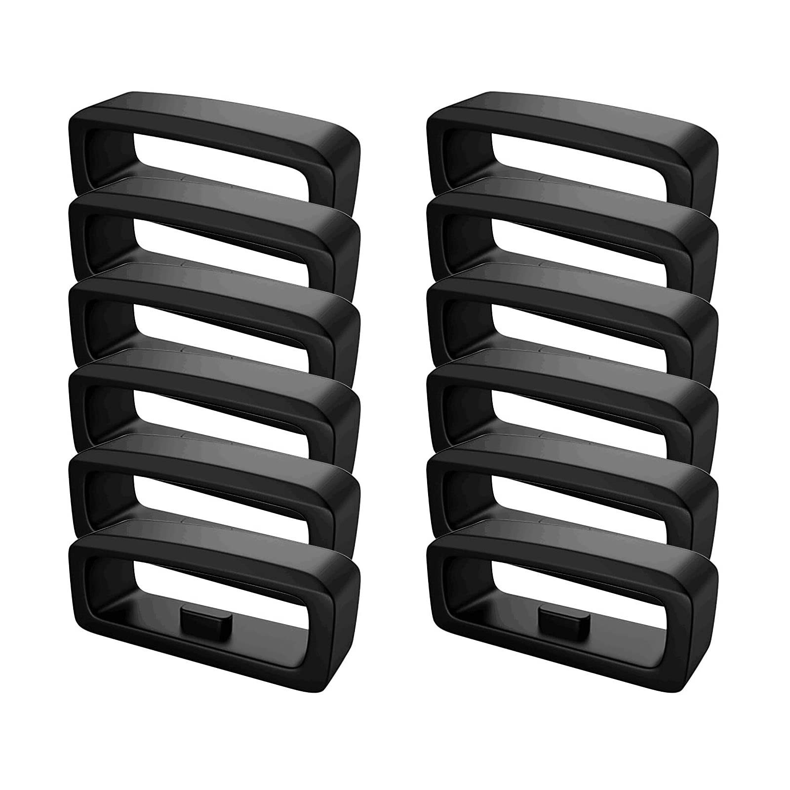 T Tersely 12 Pack Loops Fastener Ring for Garmin Vivoactive 3 & Music Band, Forerunner 245 645/ Fitbit Versa 1 2 3 SE Lite Sense Strap, Replacement Secure Rings for Fenix 6S 5S Bands Holder Loop