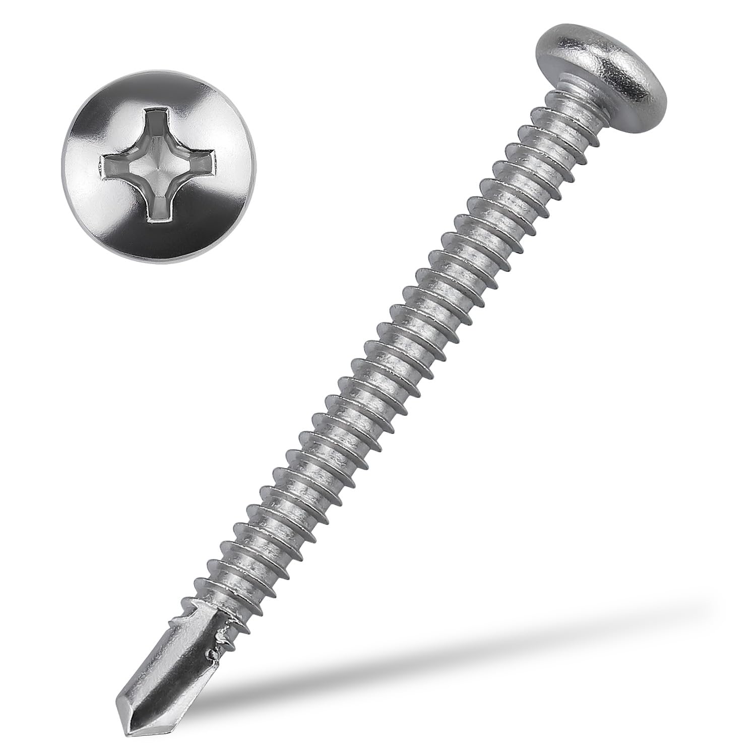 10x1 Stainless Steel Self Drilling Screws - 100 Pack -9