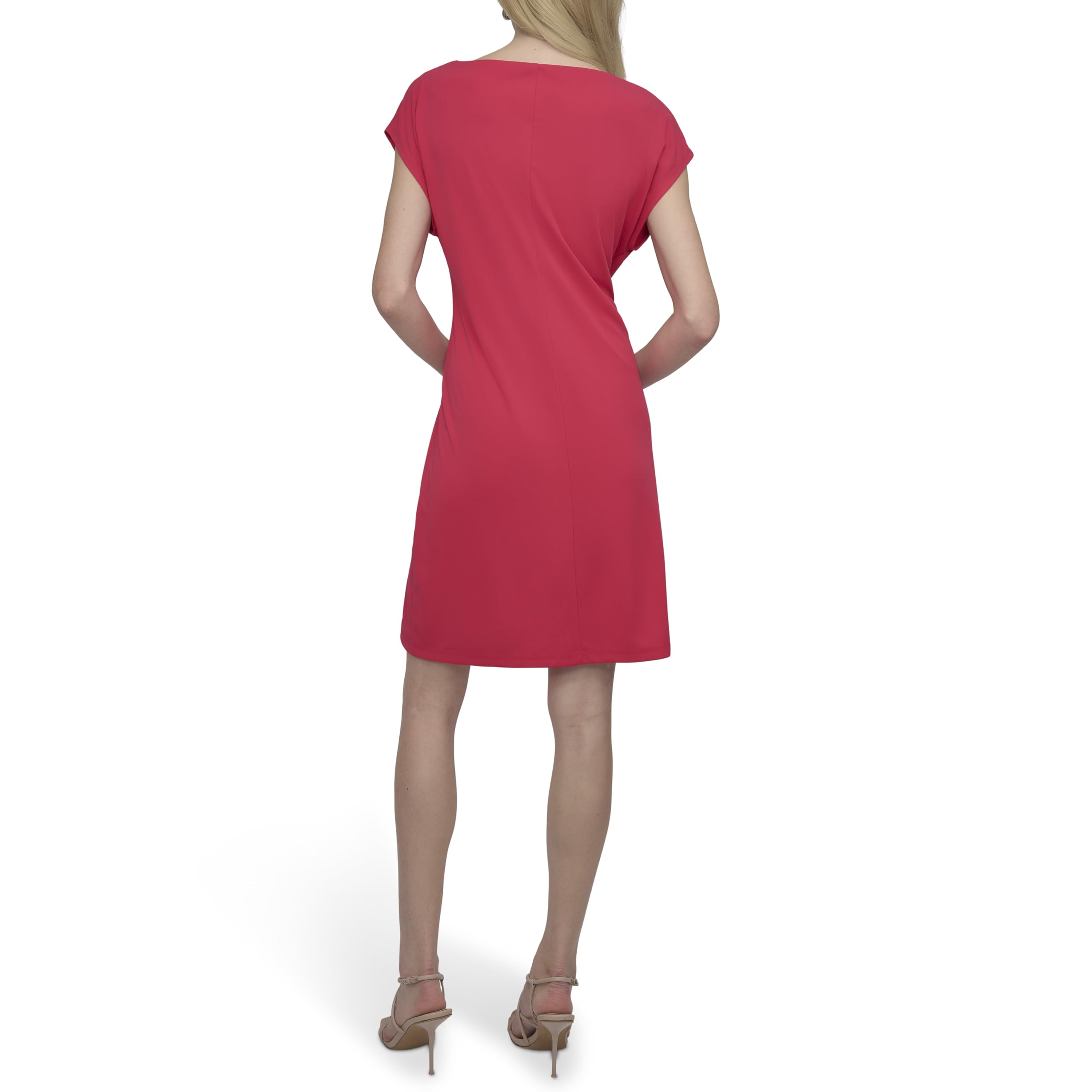 DKNY Short Sleeve Buckle Mini Tunic Dress Vestido para Mujer