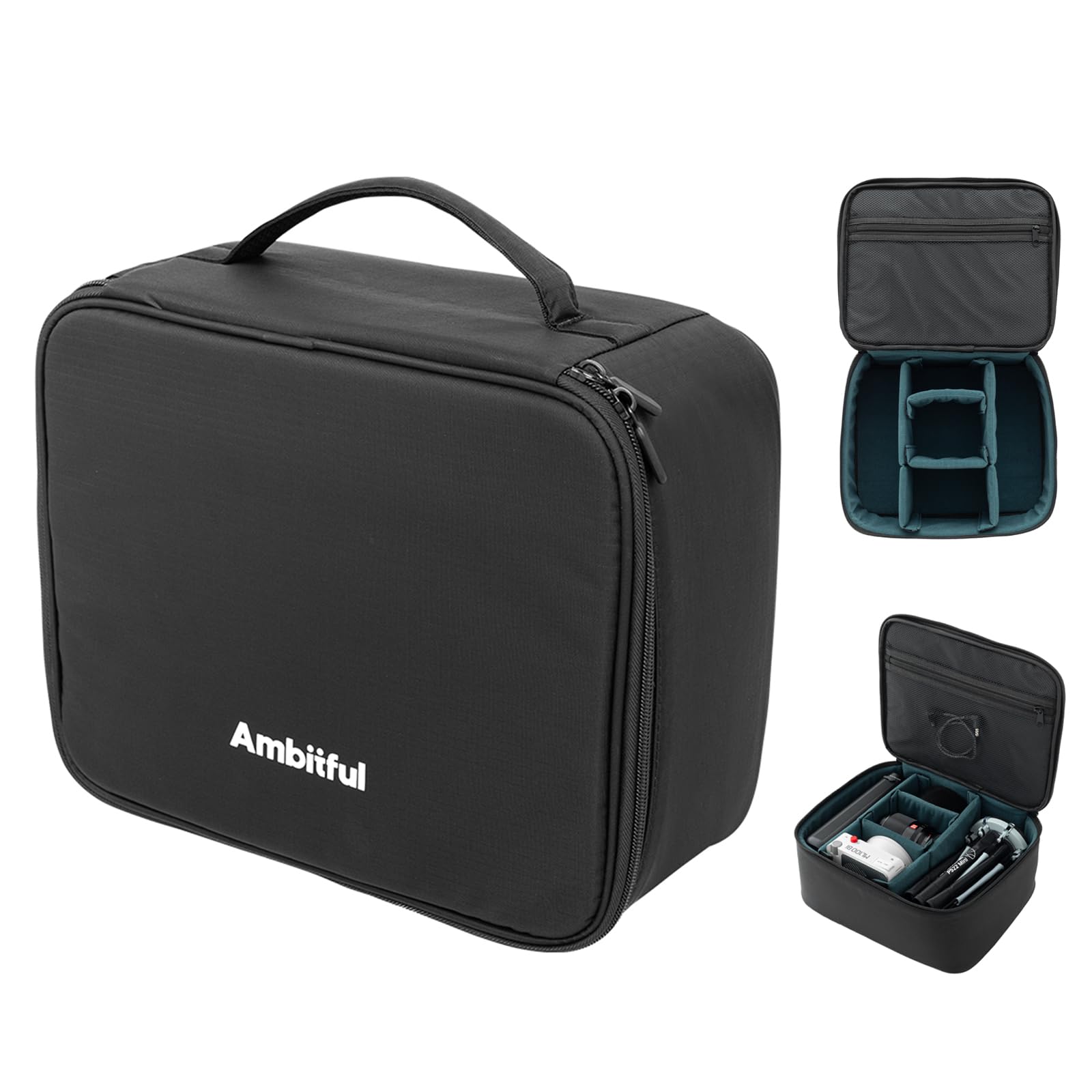 AMBITFUL Carrying Bag Zoom P7 for Photography Equipments with Large Capacity, Multi-functional Storage Case for Mini Drone and Other Accessories,with Thick Sponges
