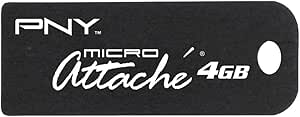 PNY Micro Attache 4 GB USB 2.0 Flash Drive P-FD4GBMIC-FS (Black)