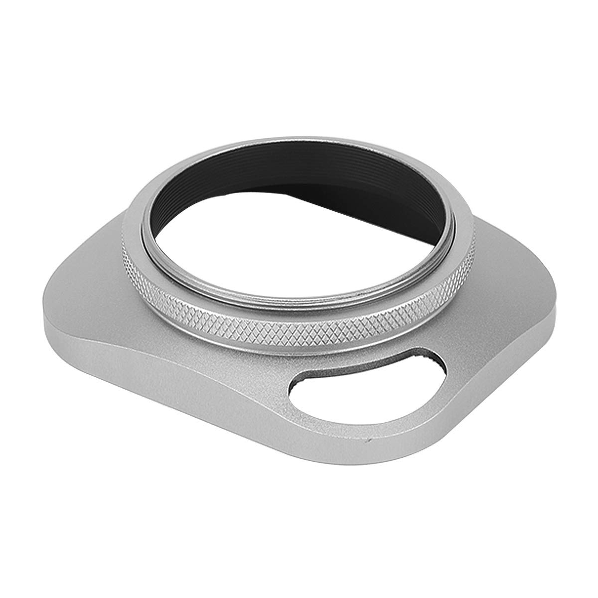Haoge Paraluce Quadrato 46 Mm In Metallo – A Vite, Con Foro, Per Obiettivi Leica E Lenti Con Filtro E46 – Colore Argento