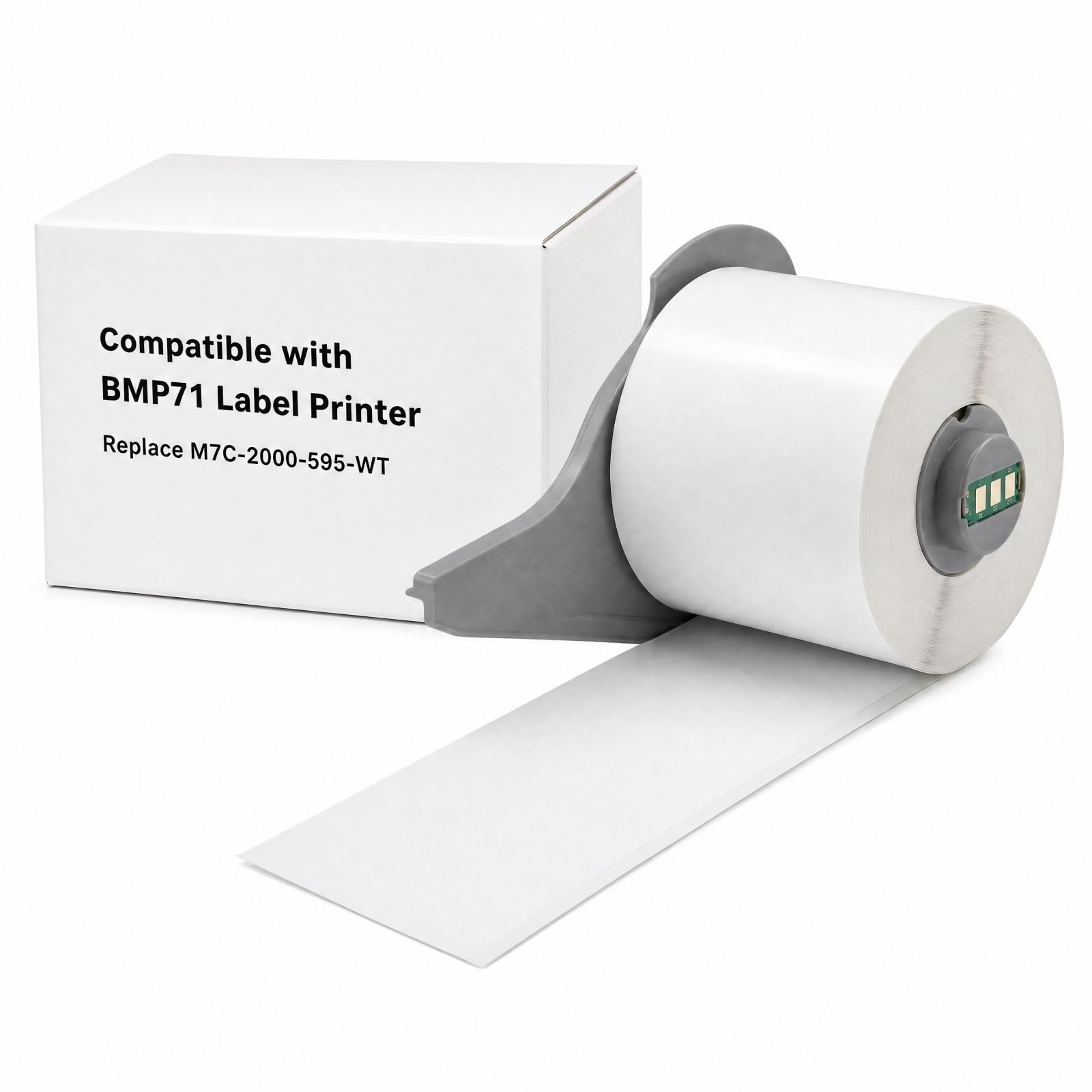 Replace M7C-2000-595-WT Label Tape for Bra-dy BMP71, NOT for M710, 2.3 Inch