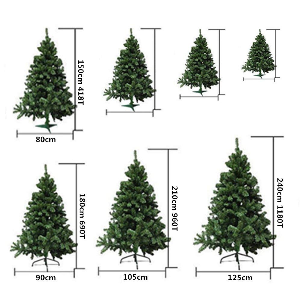 SOLAGUA Árbol de Navidad Artificial Extra Relleno, Arboles con Hojas de Espumillón 150cm a 300cm de Primera Calidad, Súper Natural C/Soporte Metálico.(Verde, 210cm 958Tips)