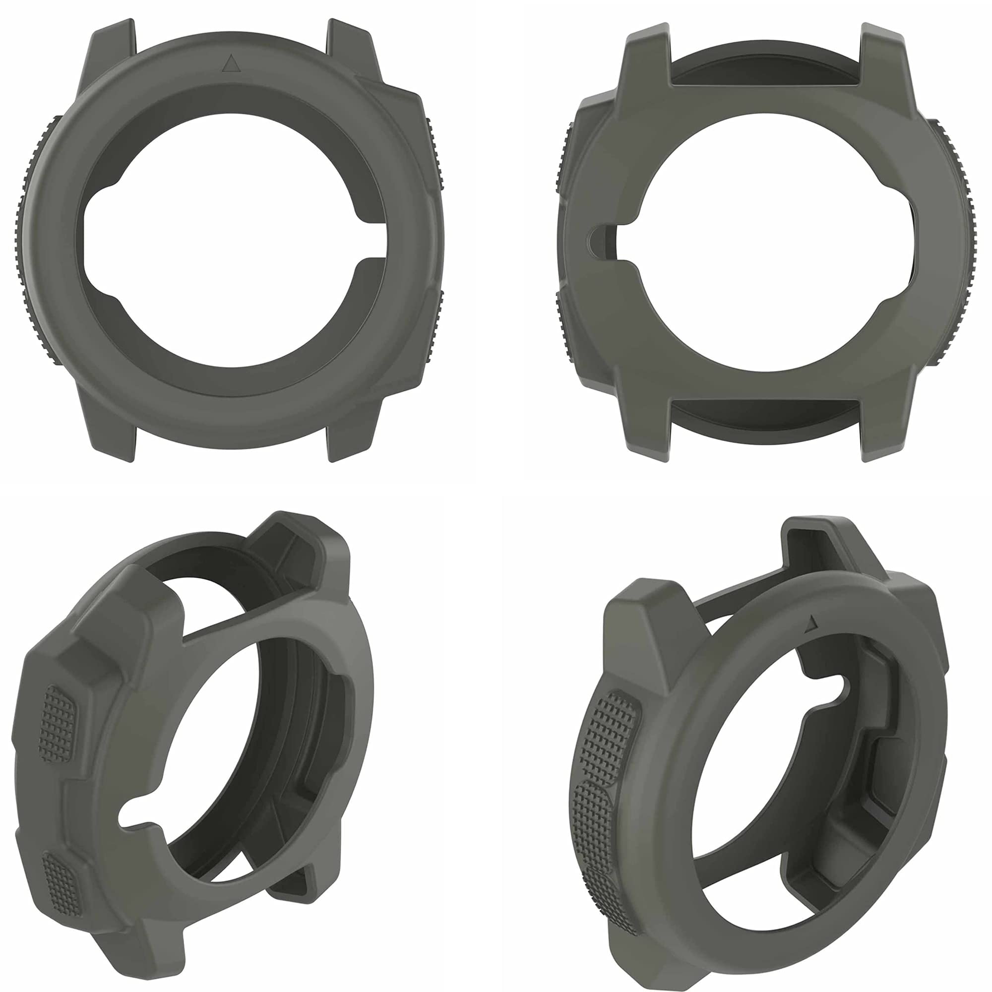 Pasek z etui kompatybilny z Garmin Instinct dla kobiet i mężczyzn, klasyczny miękki silikonowy pasek do zegarka Garmin Instinct Tide / Tactical/Dual/Power Surf/Power/Esports Watch (zielony