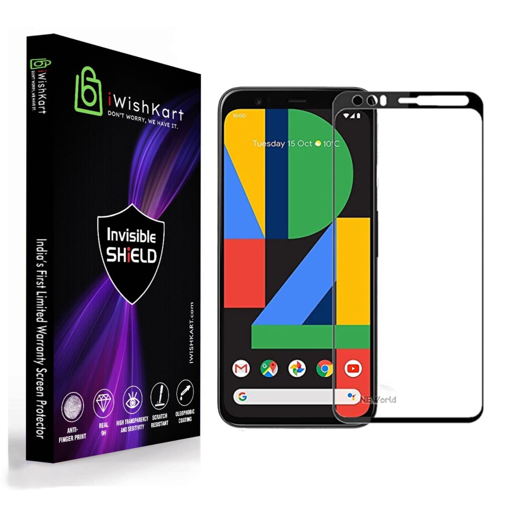 iWishKart® ViS Google Pixel 4xl 5G Tempered Glass [with warranty] screen protector guard Full Edge to Edge 9H Full Glue FHD with Easy Installation kit - Pack of 2 (B0C54B648S) Amazon Price History, Amazon Price Tracker