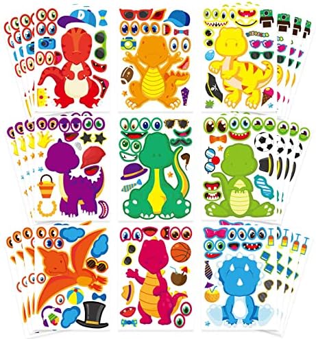 36 Sheets Horse Face Stickers For Kids - DIY Mix & Match Craft Activity, Large 8.27×5.9 Inch Sheets For Party Favors