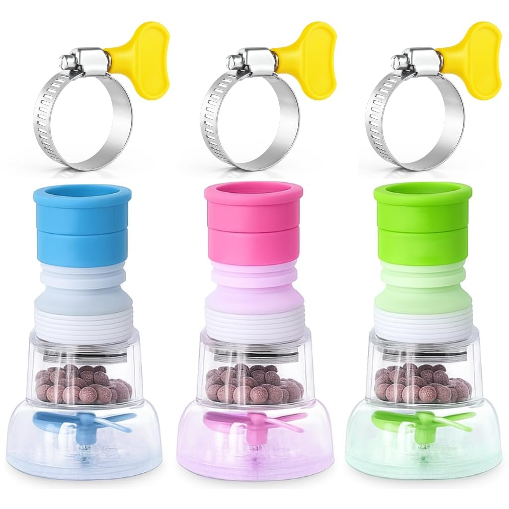 adjustable rotating water saving nozzle shower head faucet multiple types of output water valve splash regulator filter kitchen tap accessories (pack of 3)