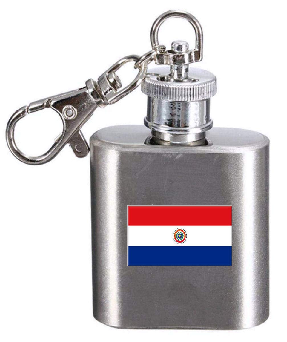 Flasque porte-clés gravé drapeau paraguay petit contenant de poche en métal gravé