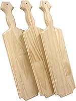 Cregugua 18 Inch 3-Pack Unfinished Pine Wood Greek Paddles for Sorority Fraternity Crafts DIY Gifts Wall Decor