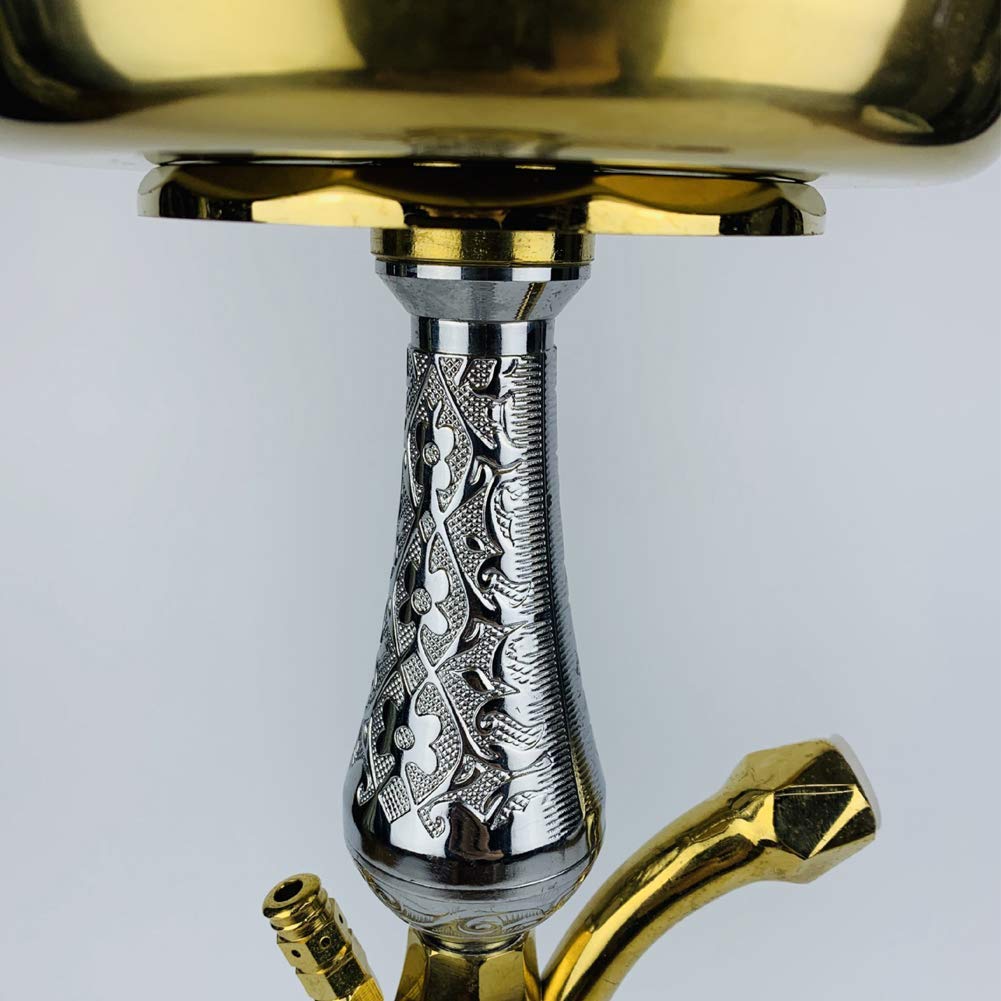 LJJ Cachimba Shisha, Juego Completo de 1 mangueras - jarrón Grande de Vidrio para narguile con Clip para carbón, Juego de narguile, para la Mejor Shisha