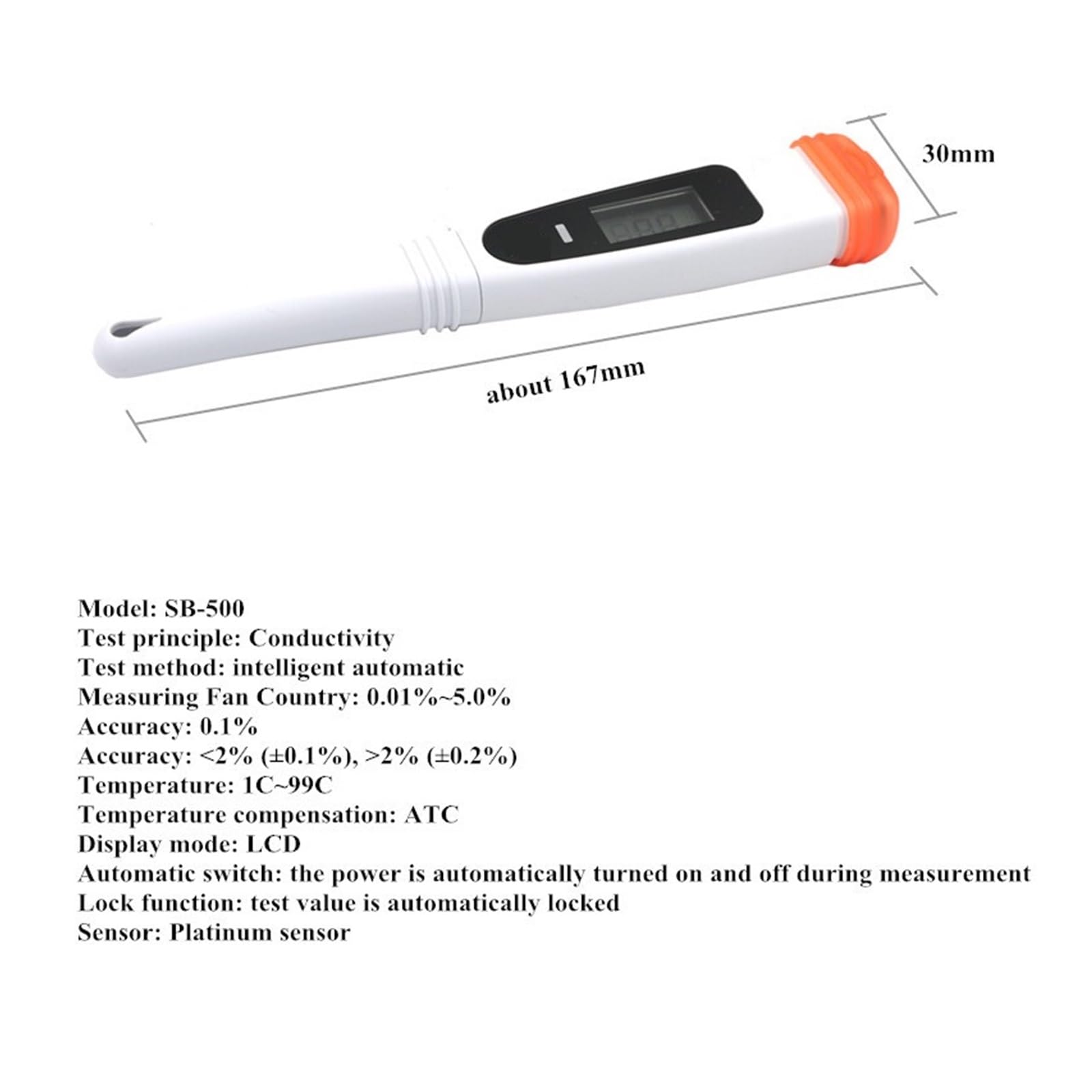 Medidor de pH Medidor de salinidad Digital con calibración automática Salinómetro de Mano portátil Probador de Sal Marina for Alimentos de Cocina