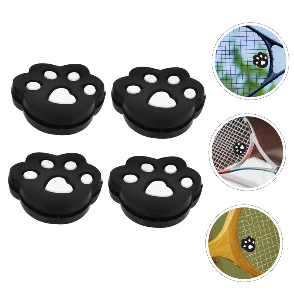 Toyvian 4Pcs Silicone Tennis Racket Vibration Dampeners Secure Shock Absorbers for Tennis Rackets Lightweight and Easy to Install for Players