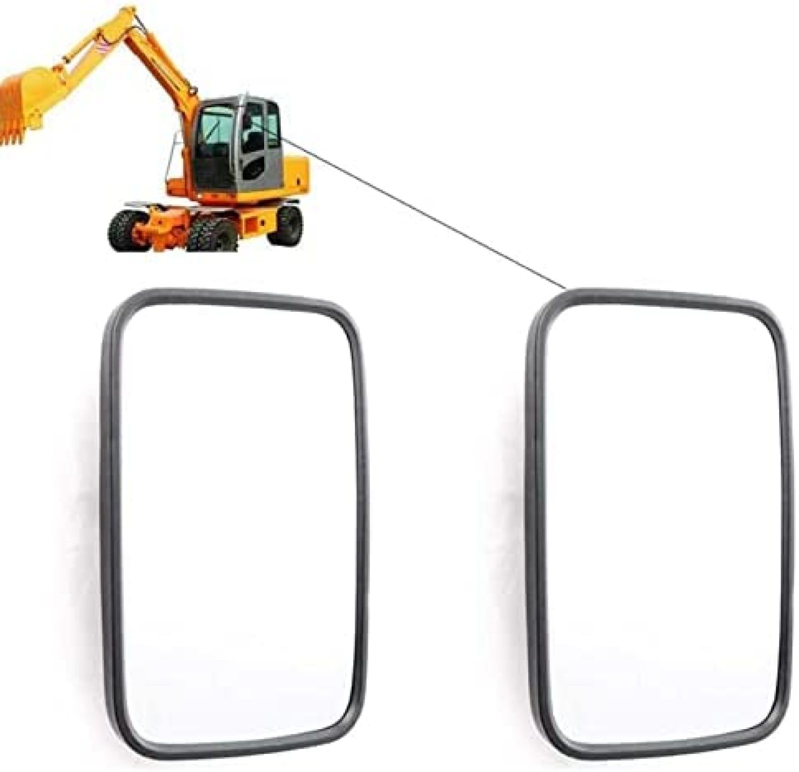 DIE 2 Stück Universal-Rückspiegel – 255 X 163 Mm Außenspiegel-Set Für LKW, Wohnwagen, Traktor, Bagger, Baumaschinen, Landwirtschaft,Schwarz,Constructive23