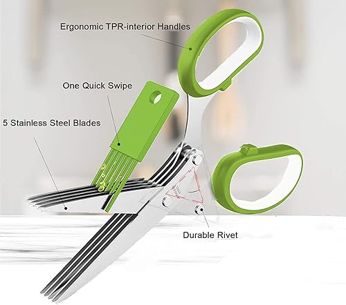 Miniatura 6 de Molovee Tijeras de cocina de acero inoxidableTijeras de cocina resistentes con tijeras de hierbasTijeras afiladas para todo propósito