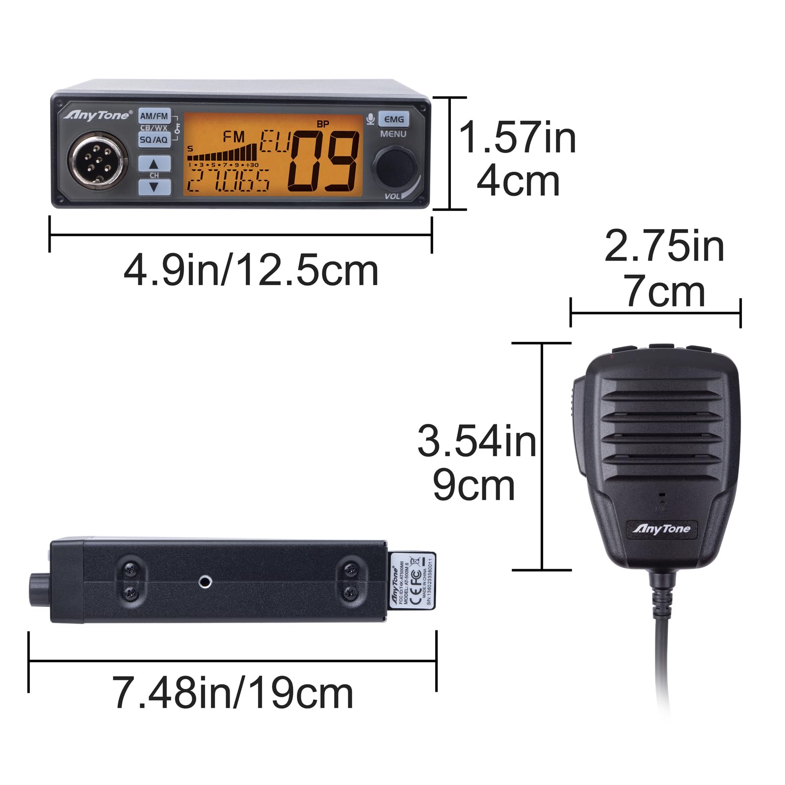 Amazon.com: AnyTone AT-500M II 40 Channel CB Radio for Truck, with