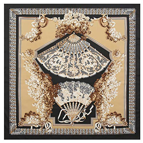 Bellette 130 * 130cm Seidentuch Damen Bandana Seide Gefühl Halstuch Damen Kopftuch Vierecktuch Groß Seide Schal Cover