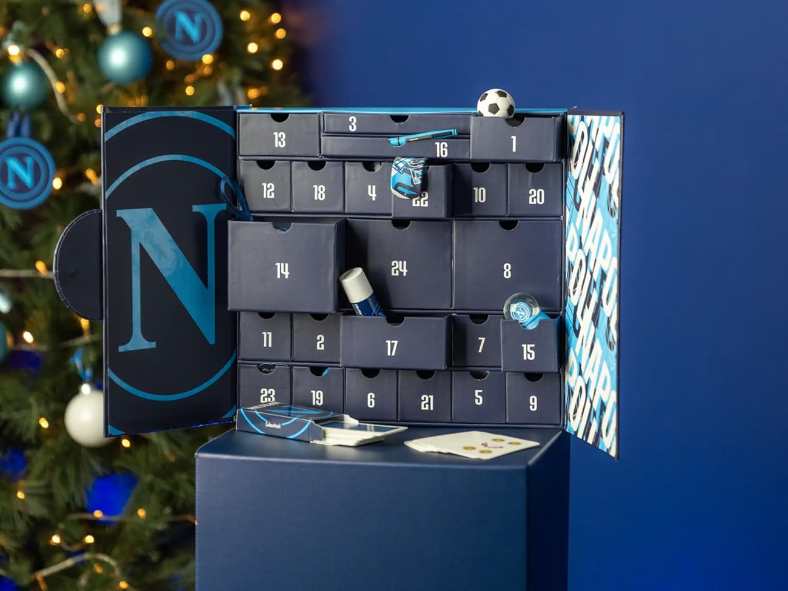 Calendario de Adviento Nápoles de viaje a Navidad 2025 – 24 cajones con sorpresas + juego de bolígrafos de regalo
