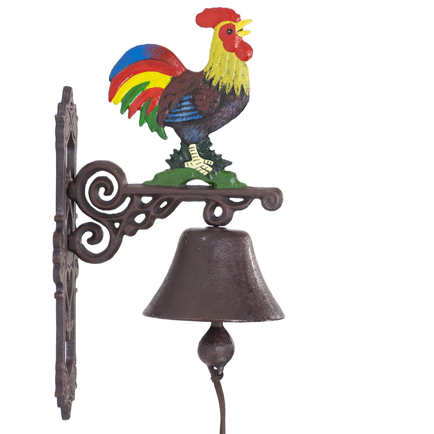 Moritz - Campana de pared (hierro fundido, 38,5 cm de altura, estilo antiguo, color marrón