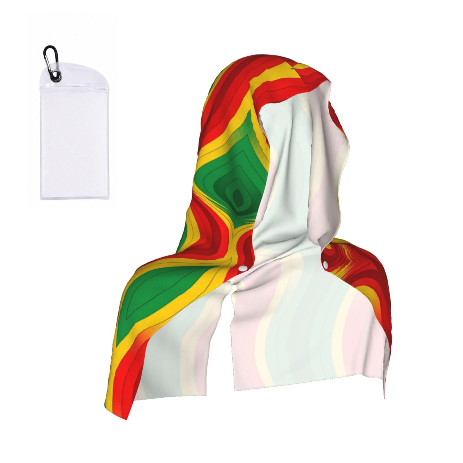 CNTDBU Moving Wave Illusion Cooling Towel Hooded-Instant Chill Neck Cover for Sports, UV Cooling Rag for Running Gym