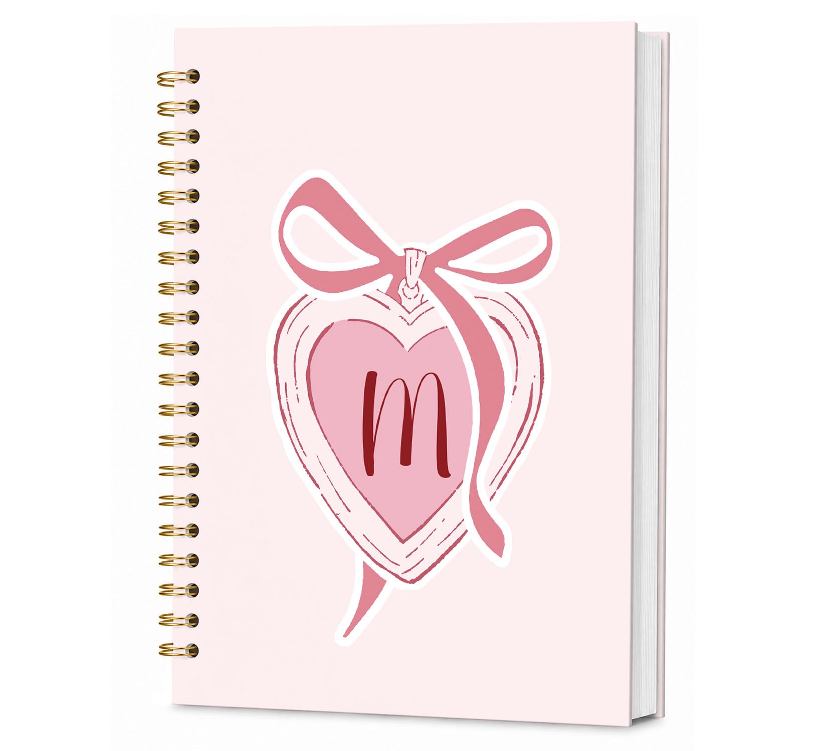 Photo 1 of **K** KDHTY Coquette Pink Bow Initial Letter K Spiral Notebook, Preppy Girly Cute School Supplies Journal for Women, Monogrammed Gifts for Women,Aesthetic Spiral Notebook,Girly Office Supplies,Back to School Supplies 5.5x8.3