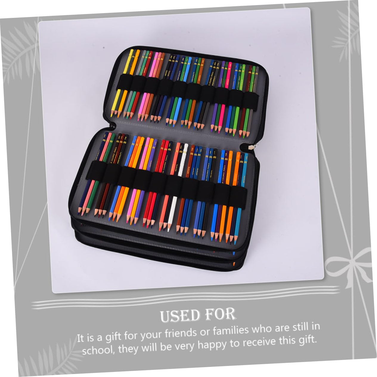 Uonlytech Astuccio Portapenne Multistrato Nero Oxford, Capiente e Portatile, Cerniera, per Scuola e Materiali da Disegno