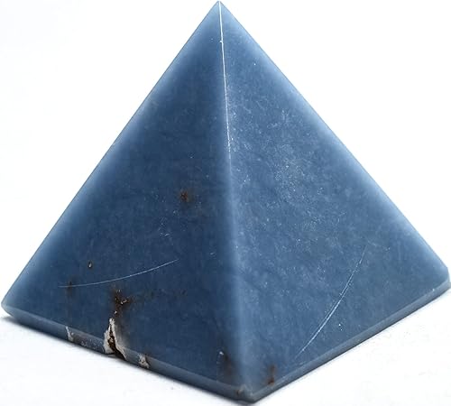 Miniatura 3 de Pirámide de piedra angélica de angelita azul de 2.165 in, 6.00 oz, piedra preciosa de anhidrita natural pulida - Perú + un cabujón de cuarzo