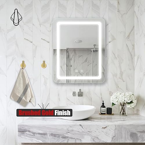 Miniatura 6 de JQK ATH110-BG-P2 - Gancho de pared autoadhesivo para toallas, color dorado, sin taladro, para baño, cocina, garaje, paquete de 2 unidades, acero