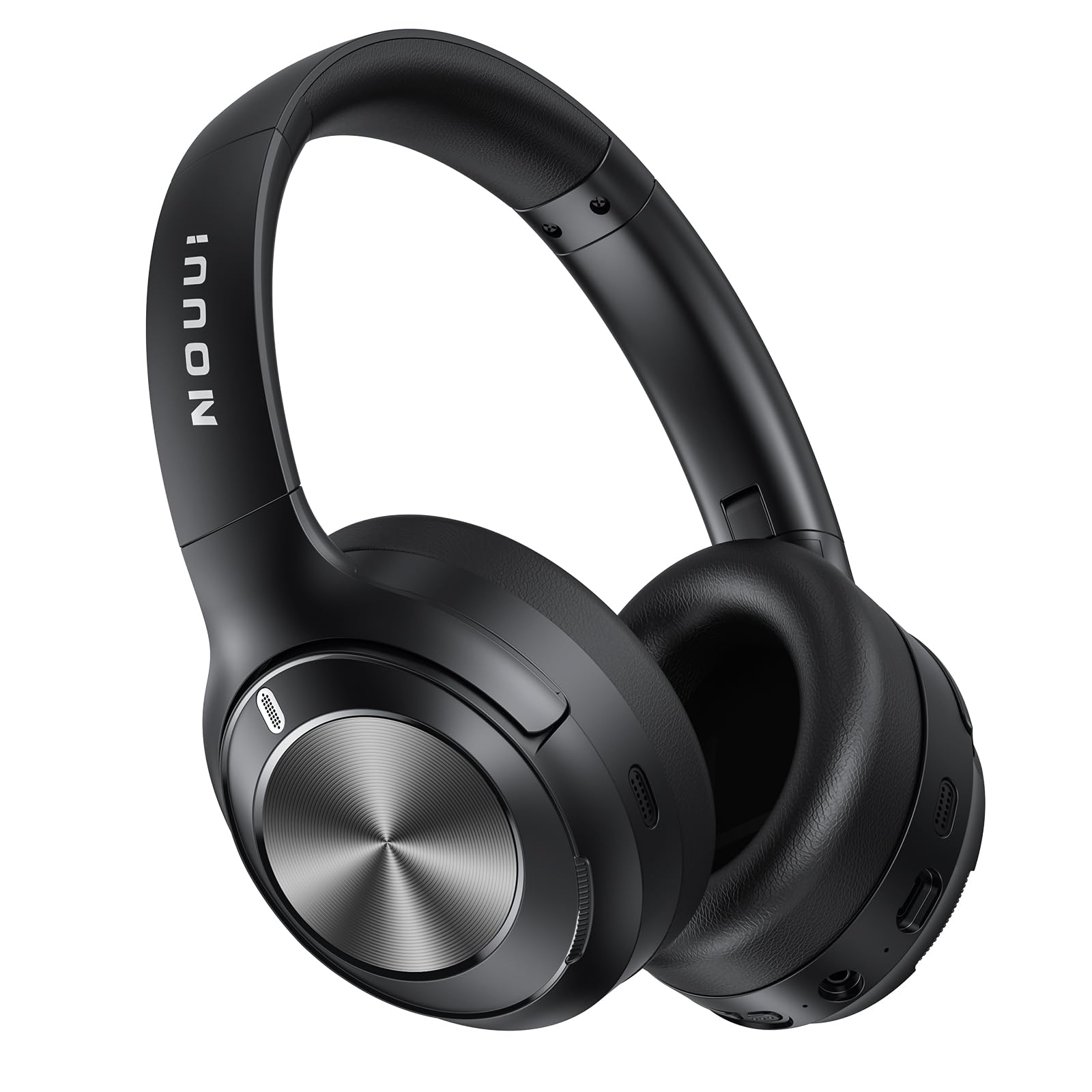 Hybrid Active Noise Cancelling Headphones, Wireless Bluetooth Headphones with Hi-Res Audio, Deep Bass, Transparent Mode, 70H Playtime Over Ear Bluetooth Headset with Fast Charging for Travel/Office/PC Black