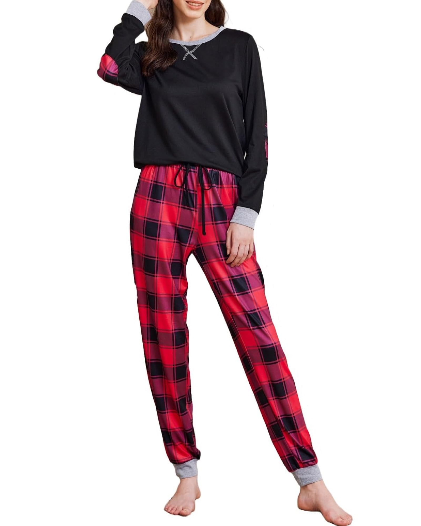 UNibelle Pigiami Donna Lungo Invernale Pigiami Manica Lunga Pigiami Sleepwear Set S-XXL