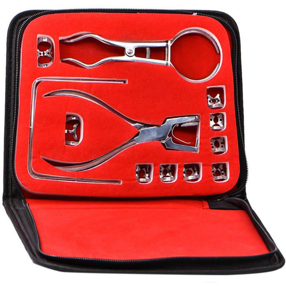 12 piezas Kit de dique de goma Perforador de goma Alicates de punzón Abrazaderas de presa Cuidado de los dientes Dental para dentista Ortodoncia.