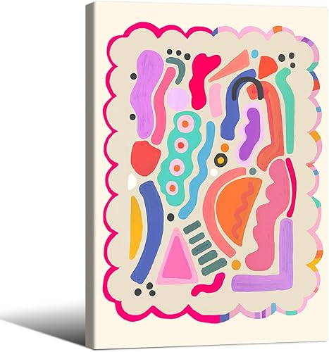 Miniatura 52 de Medpol Lienzo retro rojo abstracto de ojos para pared, póster hippie trippy, citas de afirmación, decoración de pared de los años 60 y 70,