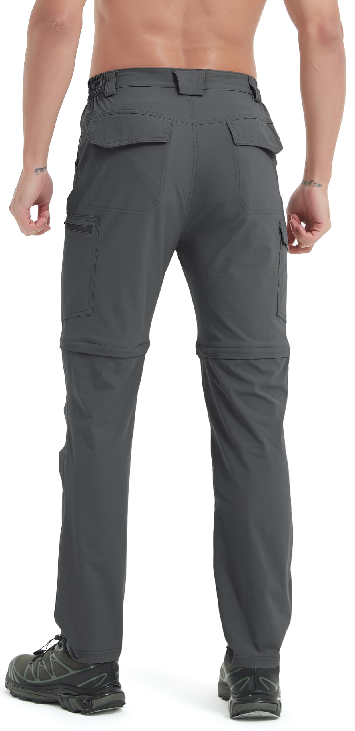 Pantalones de senderismo para hombre, convertibles, ligeros, impermeables, de secado rápido, para exteriores, pesca, viajes, safari, camping