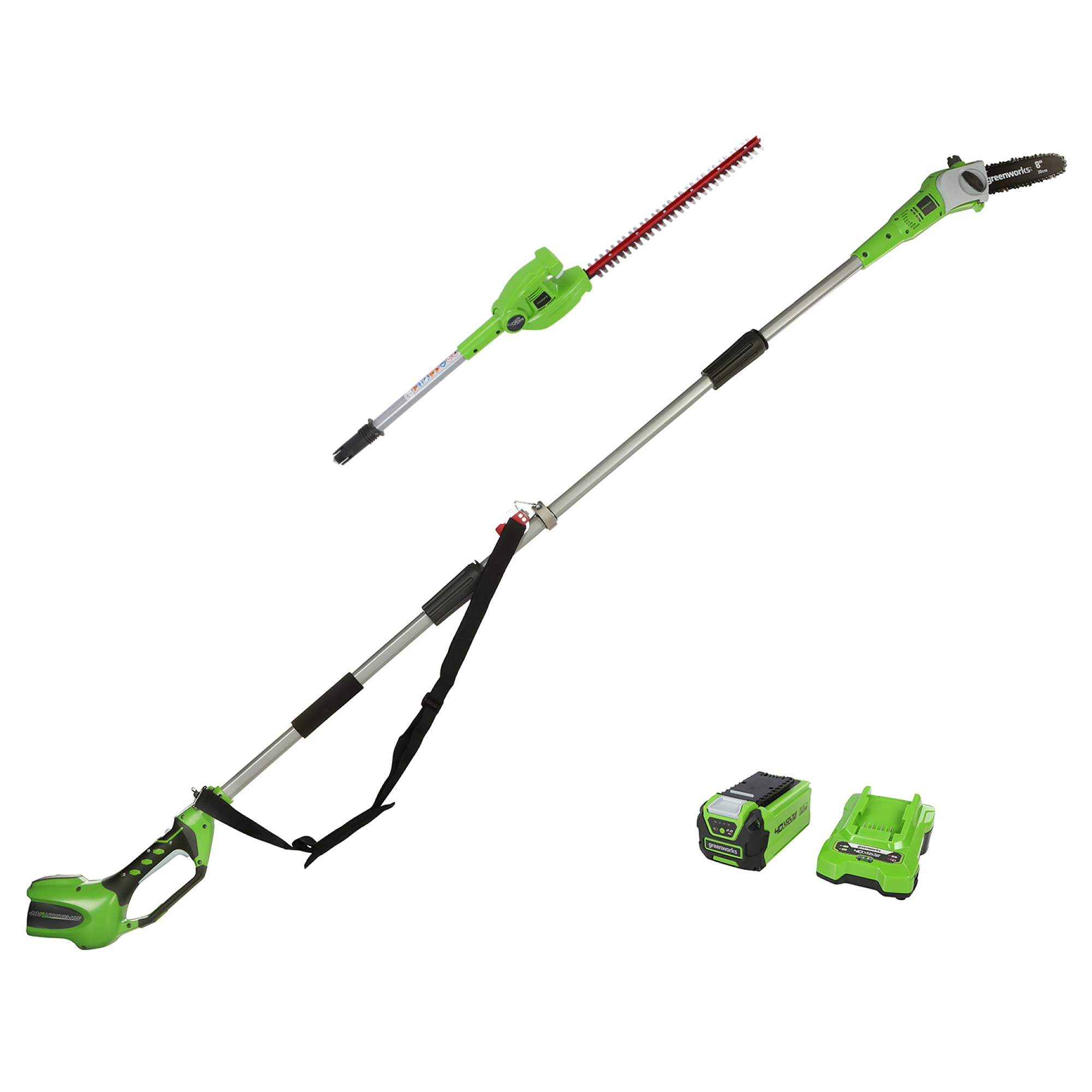 Buy Greenworks Pole Hedge Trimmer Cordless Polesaw 2 in 1 40V Incl. Battery 2Ah and Charger 51cm