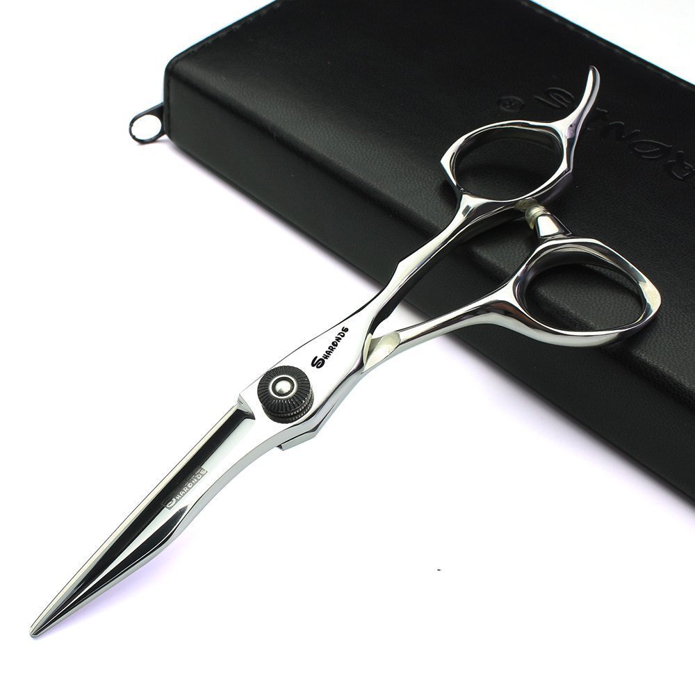 Japan 440 Steel Scissors Professional Hairdressing Scissors for Barber Thinning Hair Shears 5.5 inch(5.5 inch Flat Shear-AB)
