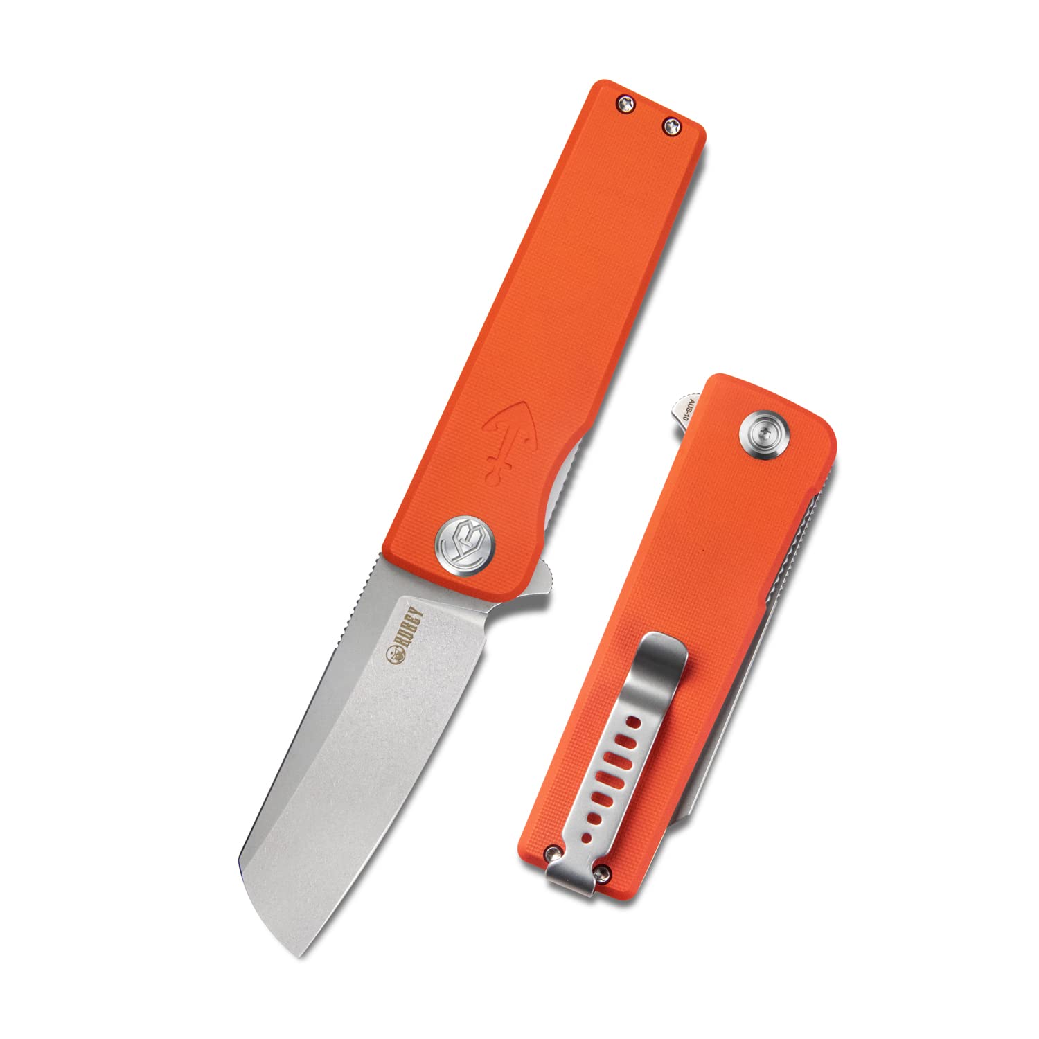 KUBEY Sailor KU317G Folding Knife, 3.11" Sheepsfoot Blade Utility Knife Tool and G10 Handle, Reversible Clip Good for Outdoor Camping Hiking