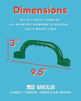 Barcaloo Playground Safety Handle Bars - Green, Grab Handles for Jungle Gym