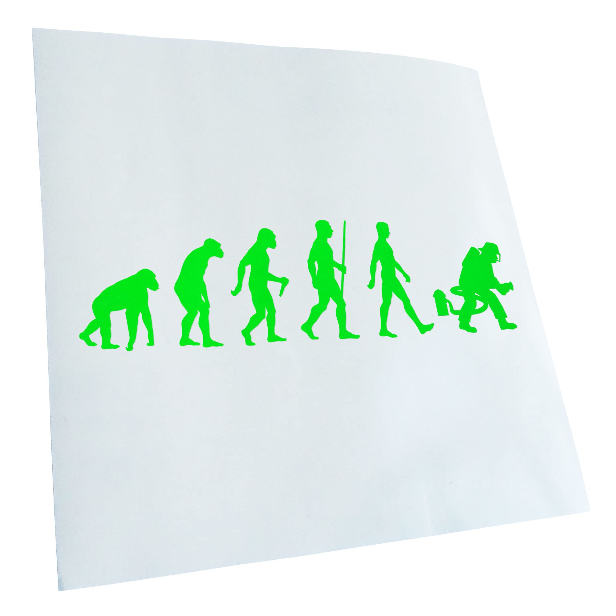 Kiwistar - Car Sticker - Evolution Fireman - Neon Green - 24 x 6 cm - Rear Window Car Sticker Weatherproof for Car Truck Moped Truck - Sticker Exterior Self-Adhesive Tuning Accessories for Window