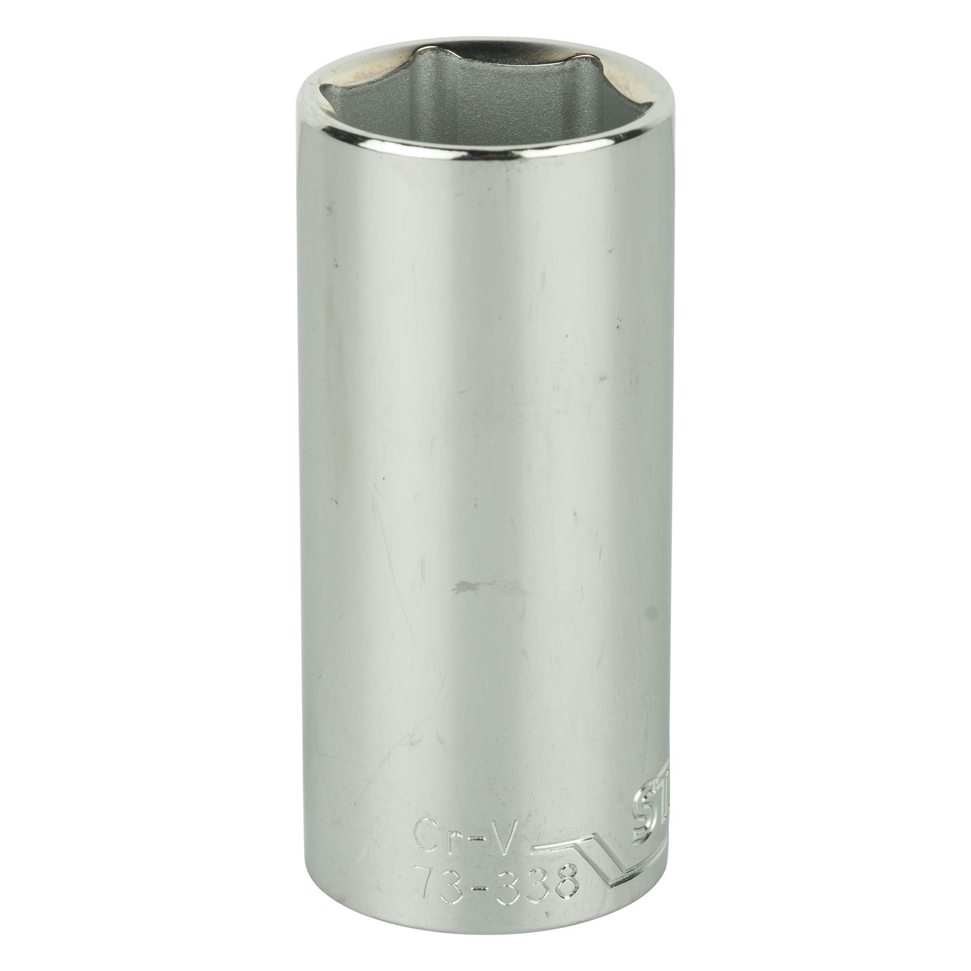 STANLEY STMT73338-8B 1/2-inch 27mm Chrome Vanadium Steel 6 Point Deep Socket (Silver) 1