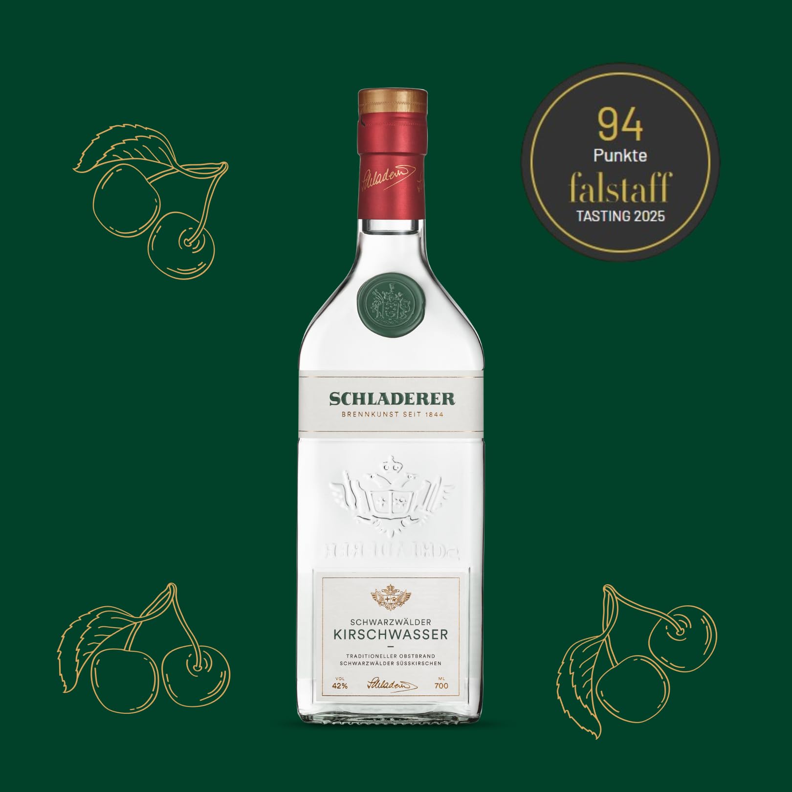 Schladerer Schwarzwälder Kirschwasser 42% Vol. 0,7l in Giftbox