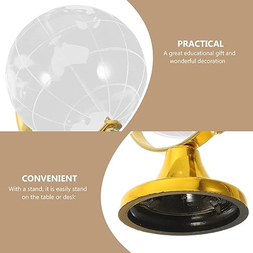 Miniatura 4 de Veemoon Decoración de cristales, decoración de mesa, decoración de escritorio de oficina, mini globo de cristal, globo del mundo de cristal, globo